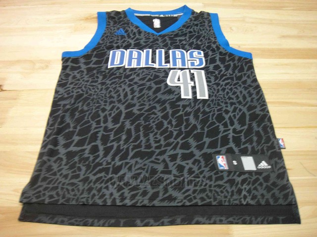Camiseta Leopard Light Loco Dallas Mavericks Dirk Nowitzki #41 Negro